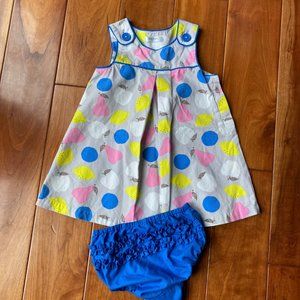 Baby Boden Pinafore with Lemons, Apples and Pears 18-24M